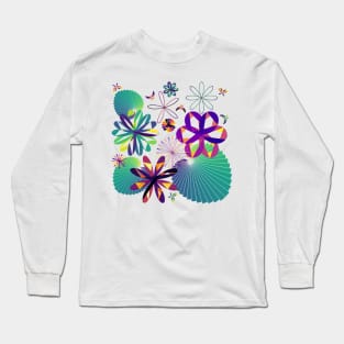 Data Flowers and Butterflies | Rose Curves Bar Charts White Long Sleeve T-Shirt